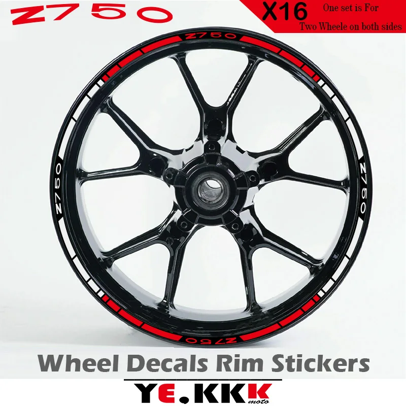 For Kawasaki Z750 Z750R 750 17 Inch Wheel Hub Sticker Decal Z750 Logo Custom Color