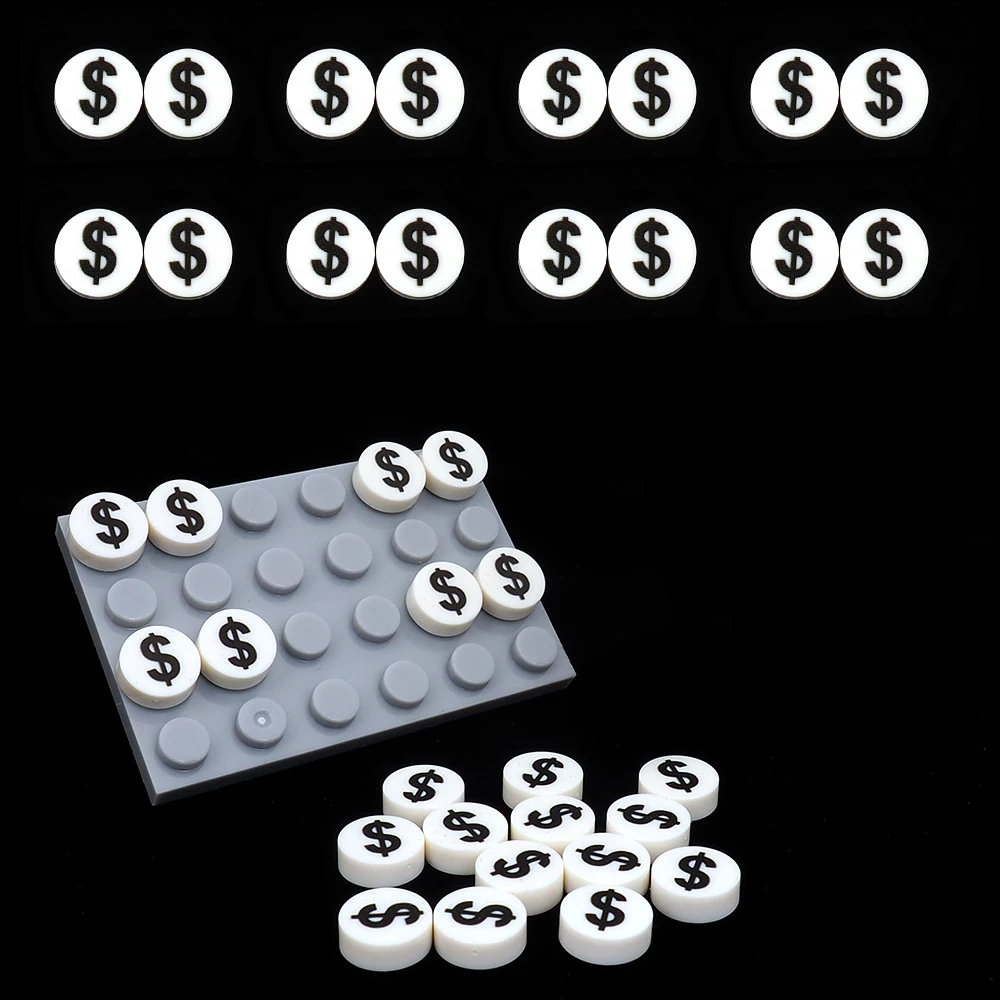 MOC-Money $ Eyes Pattern Building Blocks, Impresso 98138, Bonecas Figuras, Decoração Bricks, Particle Toy para Crianças, Presentes Kid, 10pcs