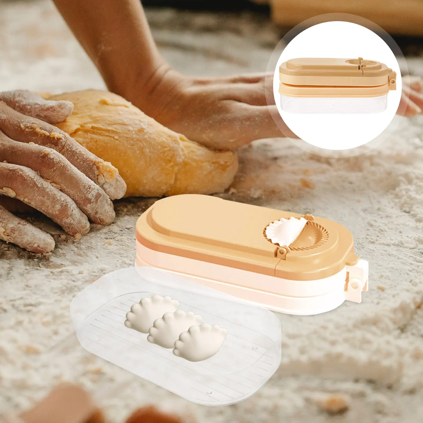 

Dumpling Skin Presser Practical Manual Maker Reusable PP Material Kitchen Gadget Ergonomic Design Easy to Use and Clean