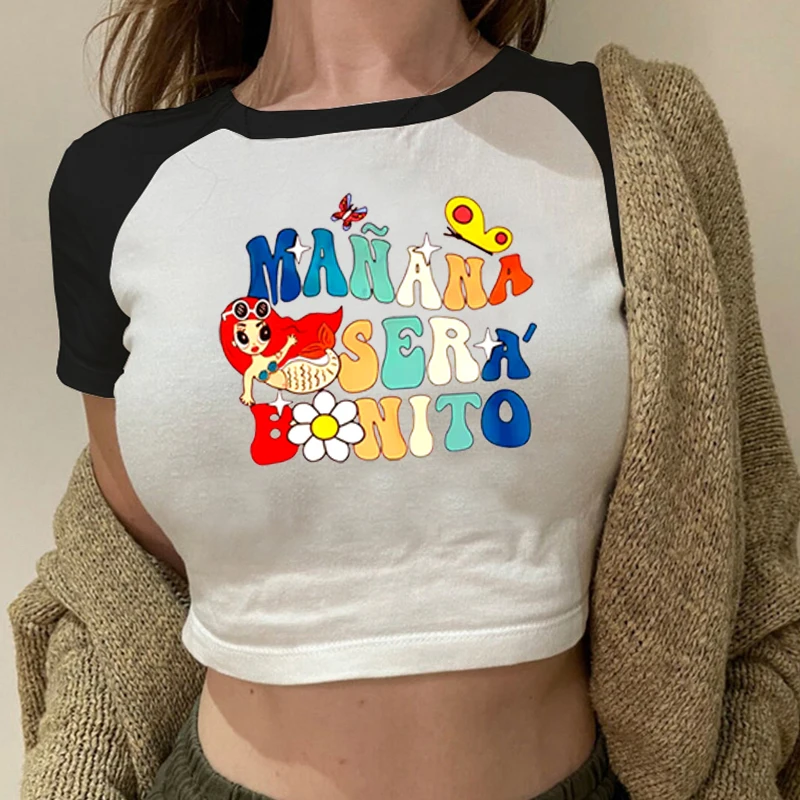 Mermaid Karol T-Shirt Karol G Manana Sera Bonito Crop Top La Bichota T-Shirt Sexy Streetwear Y2k Top Gift for Fan Hobbies Summer