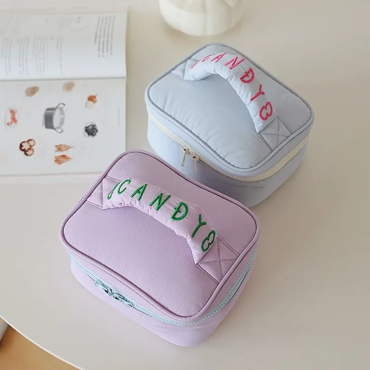 Korean version ins Macaron color portable cosmetic bag portable high-value cosmetic storage bag portable toilet bag