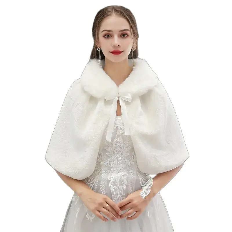 Faux Fur Bolero nupcial para As Mulheres, Capa Do Casamento, Casaco, Jaqueta, Festa Fur Wrap, Bride Cloaks, Real Pictures, Em Estoque, Inverno