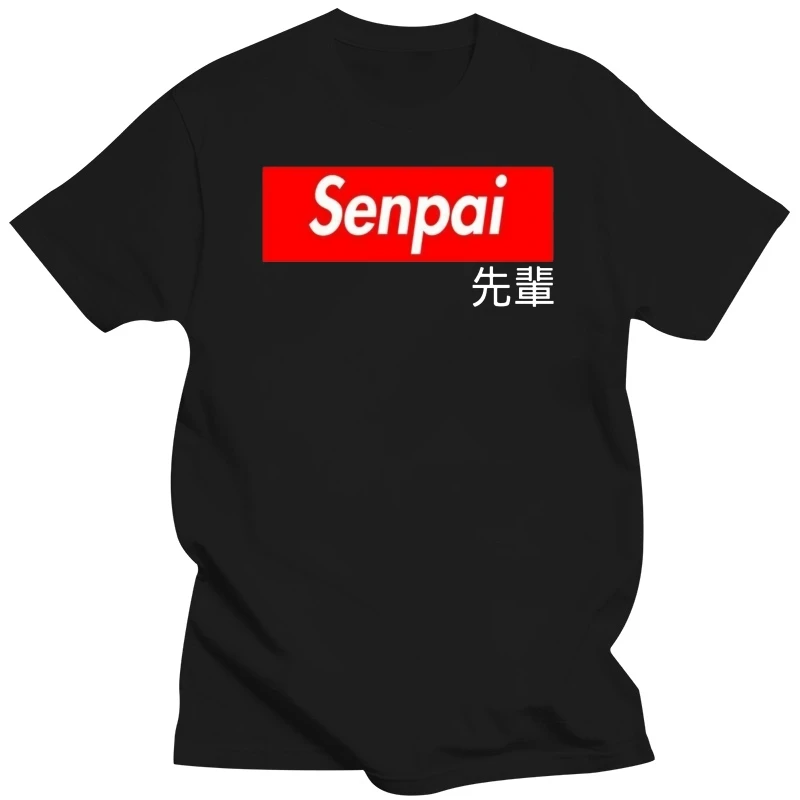 Camiseta japonesa masculina do anime, camiseta, manga curta, S-preto, top casual, engraçado, SENPAI, camiseta