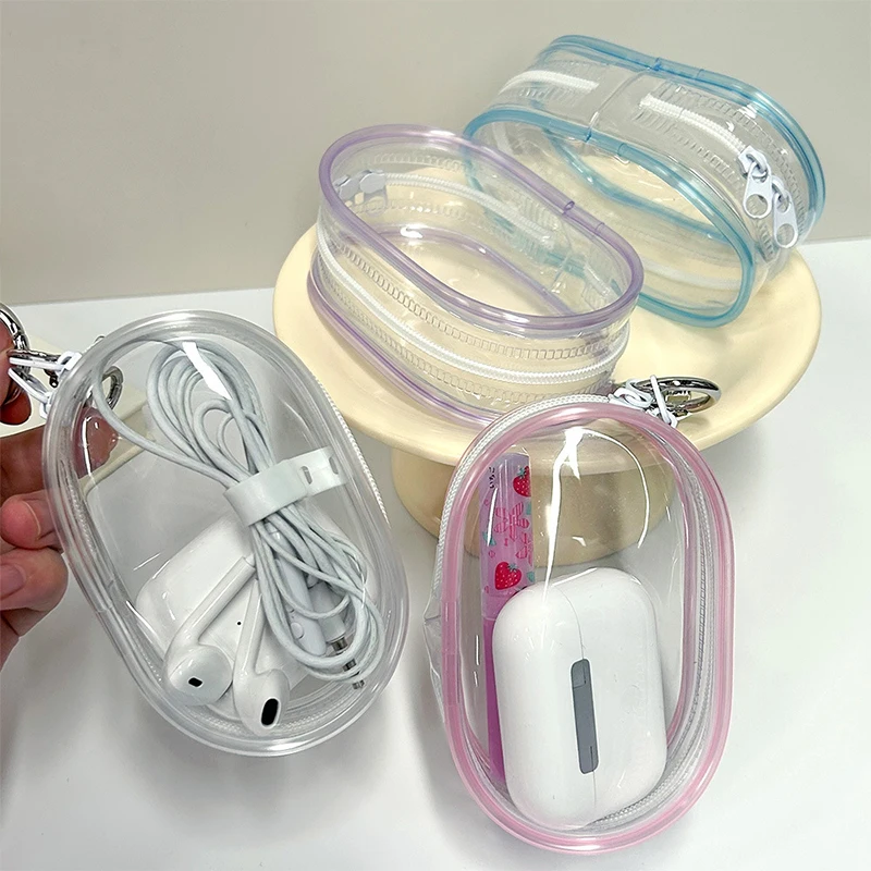 Transparent Plush Dolls Display Storage Bag Keychain Dust-Proof Data Cable Earphones Jewelry Pouch Organizer Bags