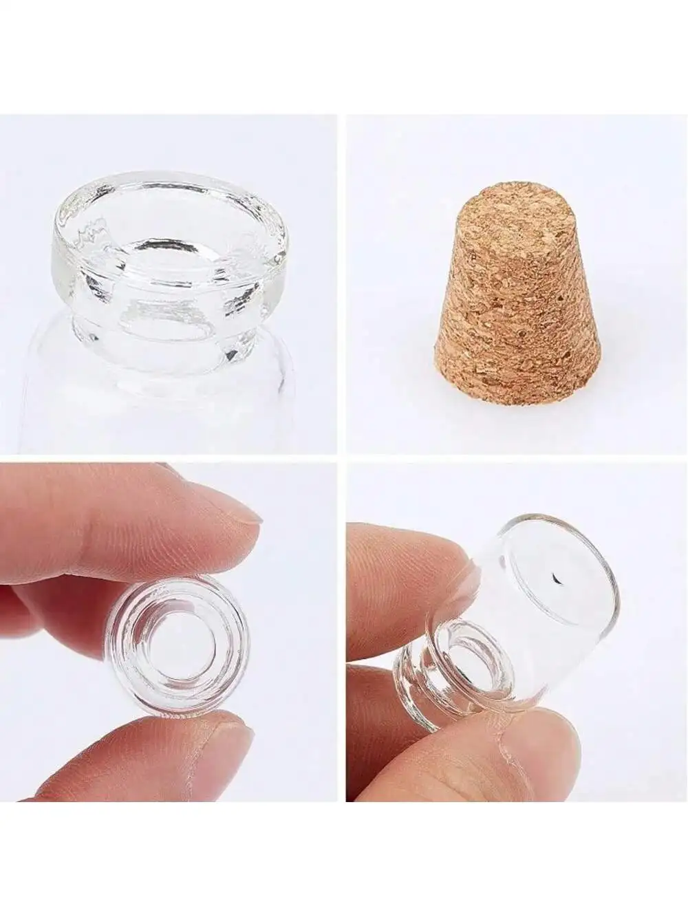 1-10 stuks mini glazen flessen met kurken - 5/10/15 ml lege glazen flesjes voor doe-het-zelf, decoratie, bericht, ambachten en groothandel