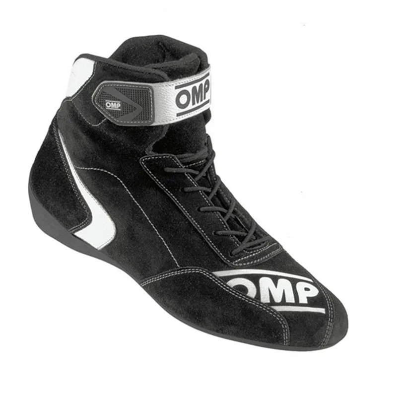 Scarpe da corsa in pelle OMP Carding per auto certificato FIA RV ignifugo ignifugo per motociclisti stivali da locomotiva fuoristrada