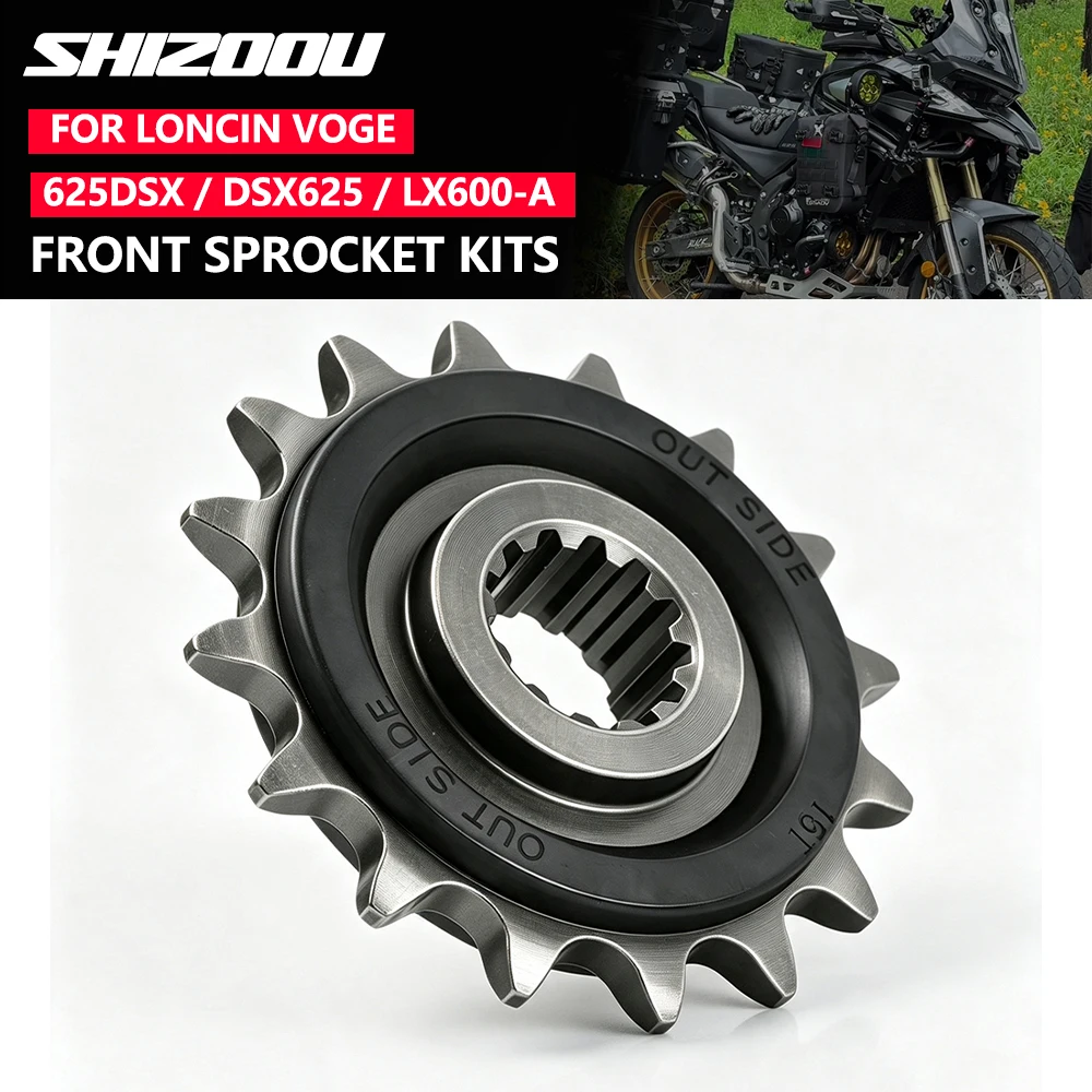 16T Silent Durable Motorcycle Front Sprocket Chain Wheel Front Fly For Loncin Voge DS625X 625DSX DSX625 625 DSX LX600-A 625cc