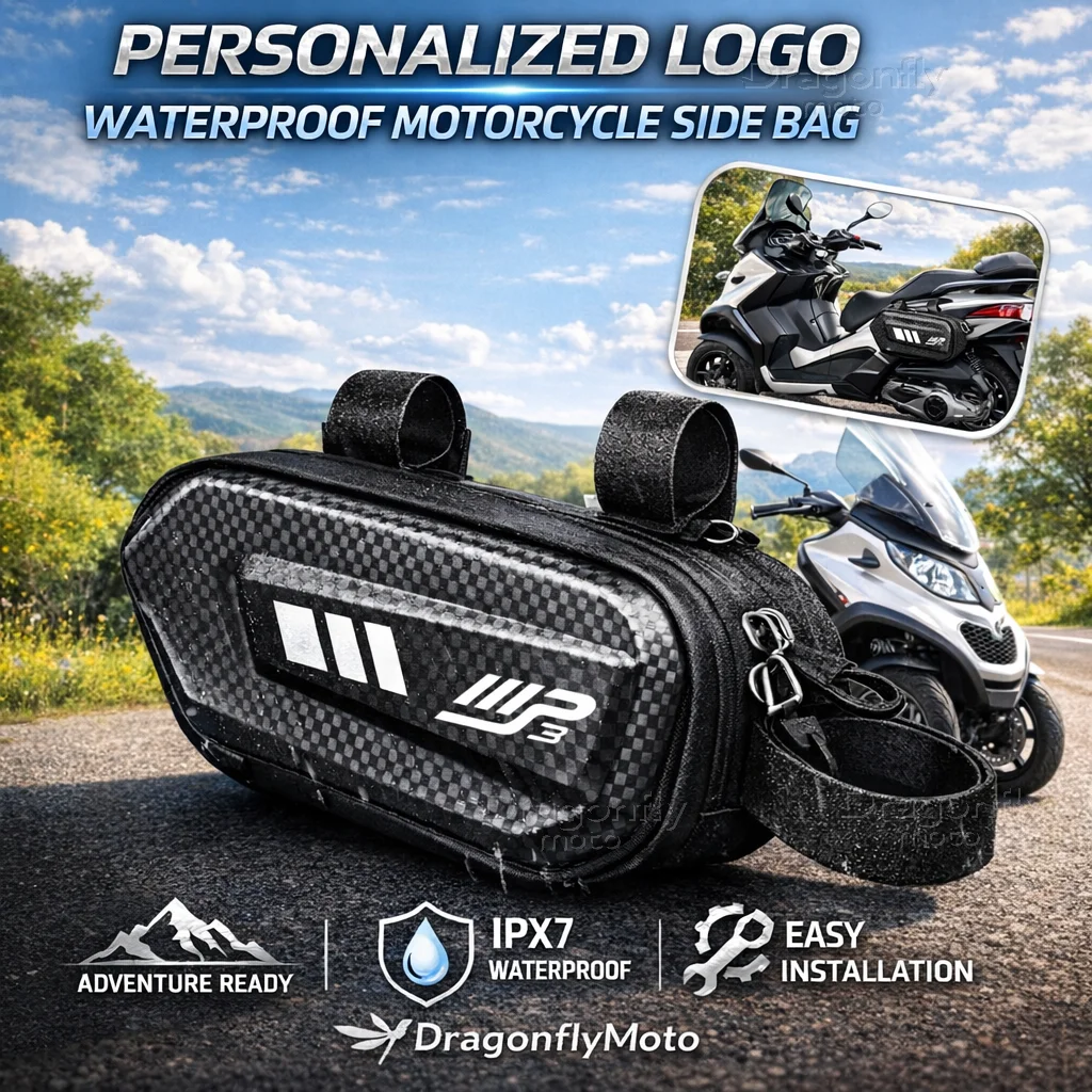 

Для мотоциклов Piaggio MP3 125 300 400 500 MP3125 MP3300 MP3500 2025: Водонепроницаемая жесткая боковая сумка-кофр с индивидуальным логотипом