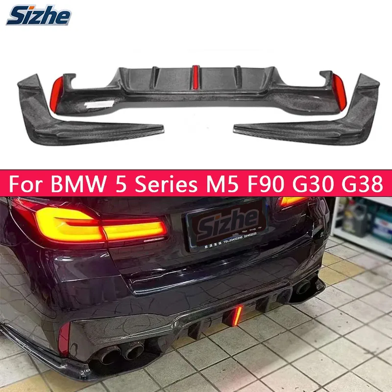 

Задний спойлер диффузора из углеродного волокна для BMW 5 серии M5 F90 G30 G38 | 3D светодиодные фонари | Премиум стильный дизайн | Улучшите автомобиль Perfo