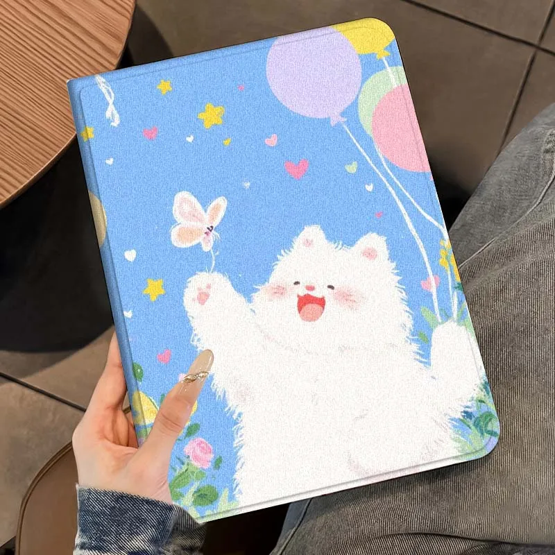 حافظة بنمط توضيحي على شكل قطة لطيفة لجهاز iPad Pro 10th 11th 5th 6th 7 8 9 2 gen 11 13 M4 M5 10.2 9.7 12.9 10.5 10.9 بوصة