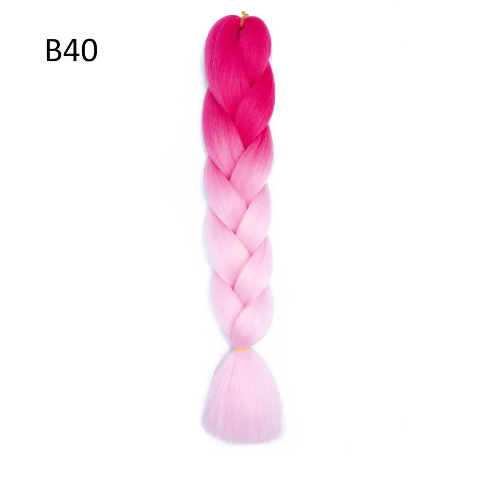 Trança de cabelo sintético 24 Polegada trança jumbo extensão de cabelo para mulheres diy tranças de cabelo roxo rosa amarelo vermelho