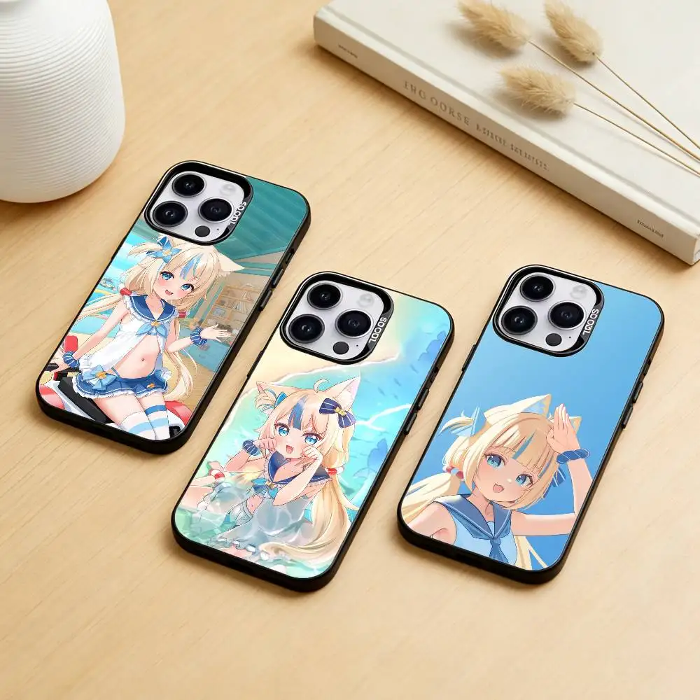 

S-Sameko Saba Phone Case For iPhone 17,16,15,14,13,12,11,Pro Max,Plus Candy Silver Cover