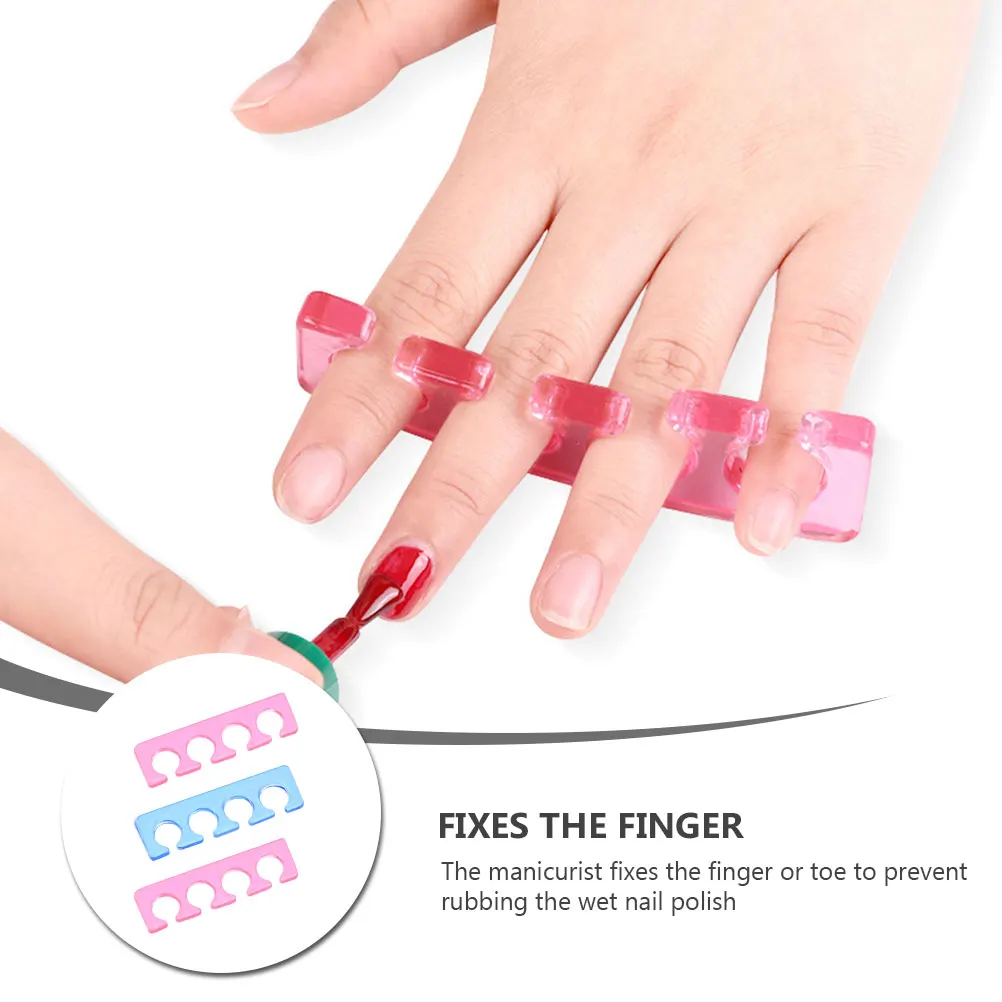 

3pcs Separator Finger Divider For Manicure Art Tool Lightweight Flexible Design For Hands Feet Random Color Nail Beauty Divider