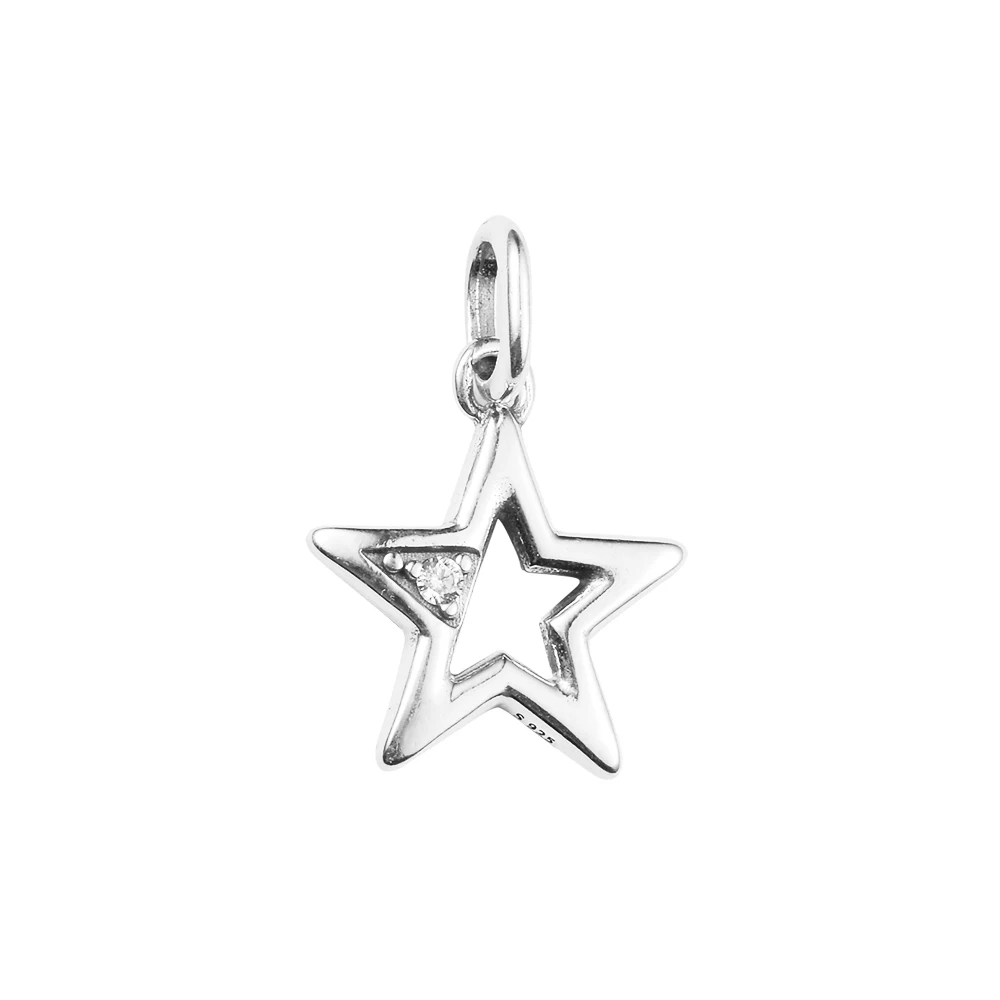 E Sparkling Star Medallion Charm Free Shipping Items 925 Silver Charms For Jewelry Making New In 3.5MM Me Small Hole Crystals