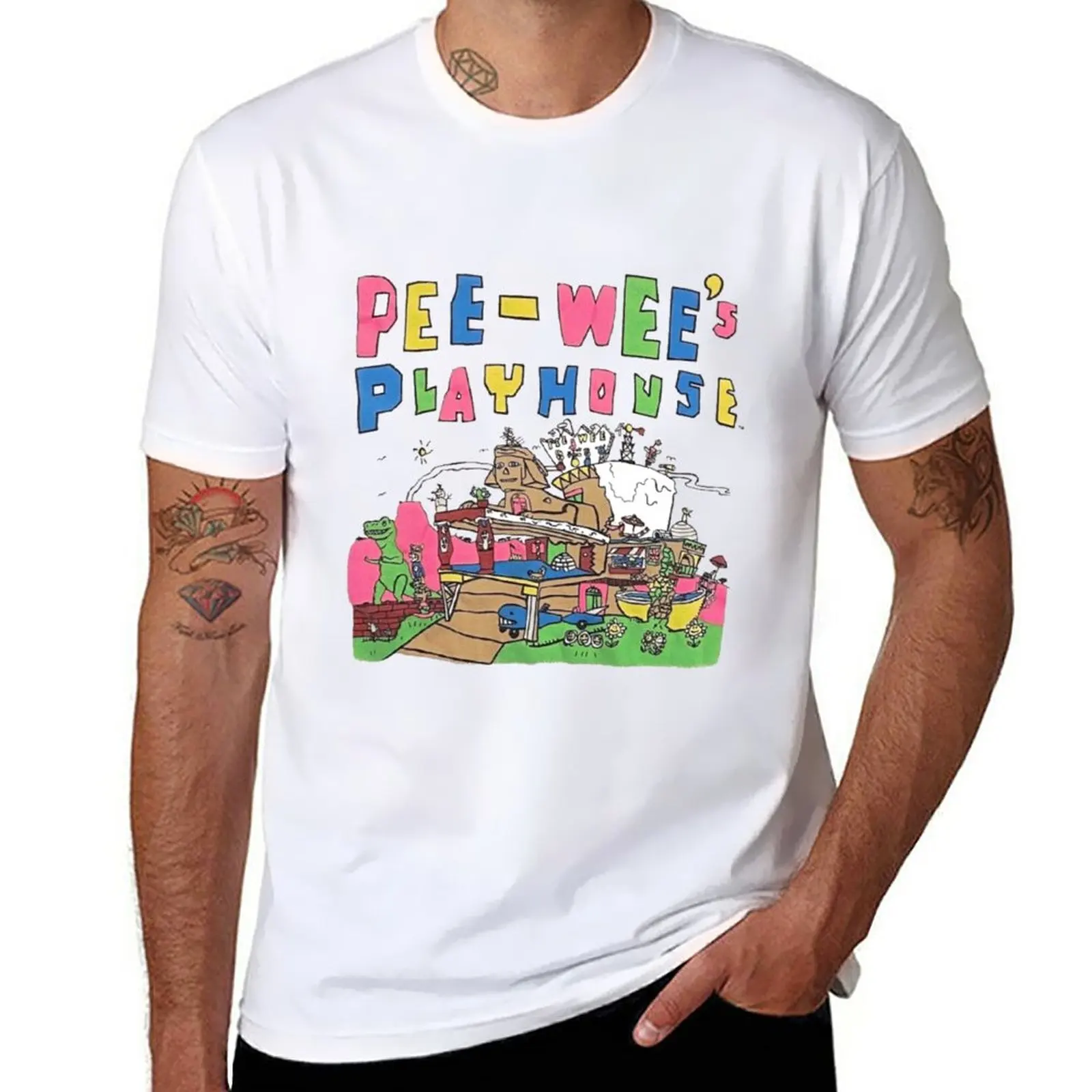 

New Vintage Peewee's Playhouse T-Shirt sports fan t-shirts custom t shirt plus size t shirts Men's cotton t-shirt