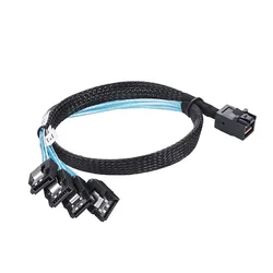 Câble Mini SAS HD 12G SFF8643 vers 4 SATA, contrôleur de carte mère SFF 8643 interne vers 4 SATA, câble de serveur de disque dur