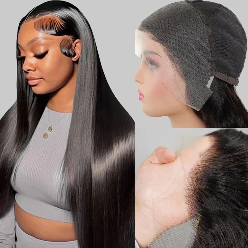 180% Transparent HD Straight Human Hair Wig Straight Lace Front Wigs Human Hair Brazilian 13x4 13x6 Lace Frontal Wig For Women