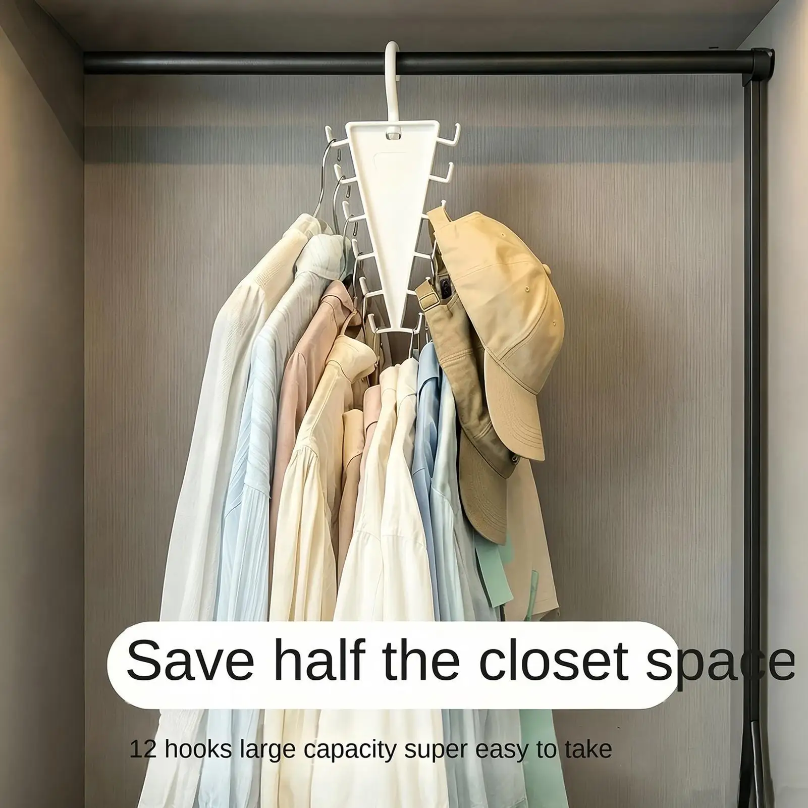 Closet Hangers with 12 Hooks, 360 Rotatable Design