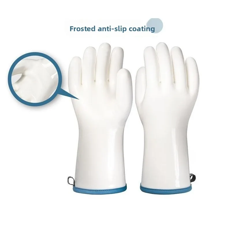 Liquid silicone oven gloves Thickened heat insulation and anti-scalding