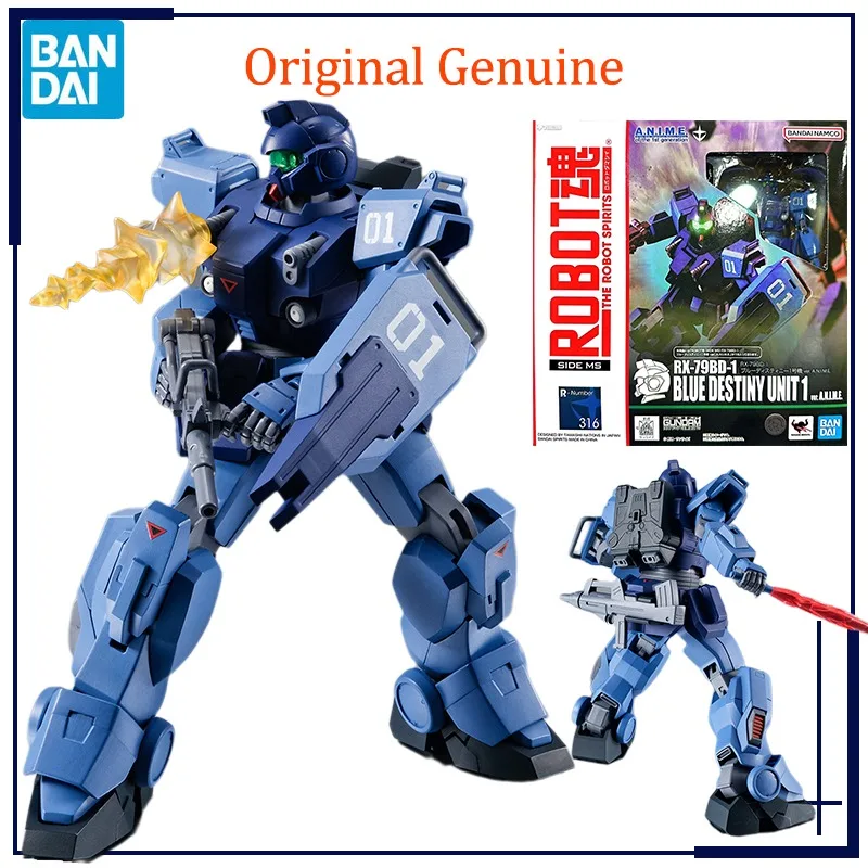 

Original Genuine Bandai Anime GUNDAM BLUE DESTINY UNIT1 THE ROBOT SPIRITS RX-79BD-1 Model Toys Action Figure Gifts Collectible