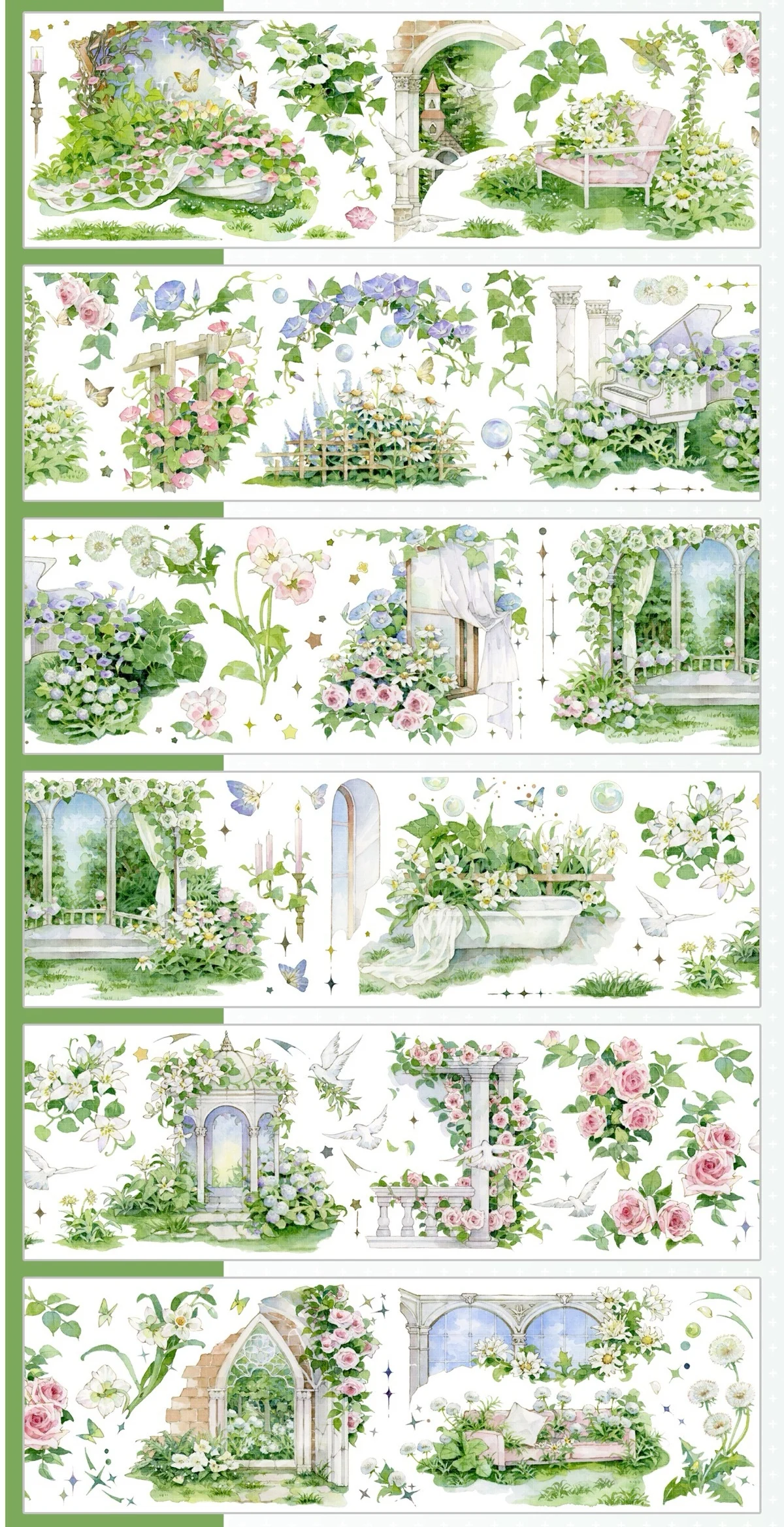 

Floral Gallery/Flower Corridor Washi PET Tape Shiny