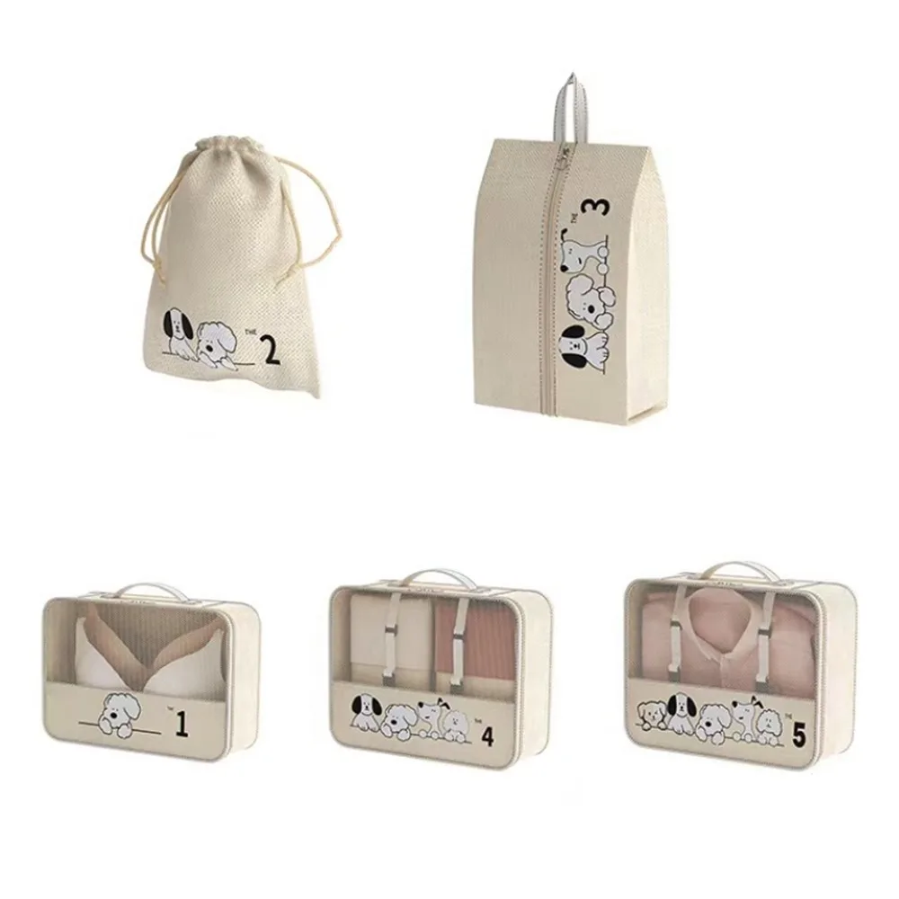 

5Pcs/Set Large Capacity Travel Storage Bag Dustproof Space Saving Clothes Underwear Storage Bag Foldable Suitcase Packing Bag