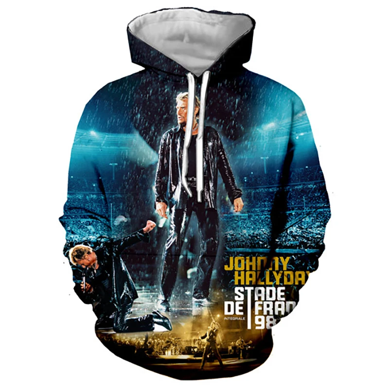 

Rock Singer Johnny Hallyday 3D Print Hoodies Men Women Hip Hop Hooded Sweatshirts Oversized Pullovers Kids Tops Unisex Clothing