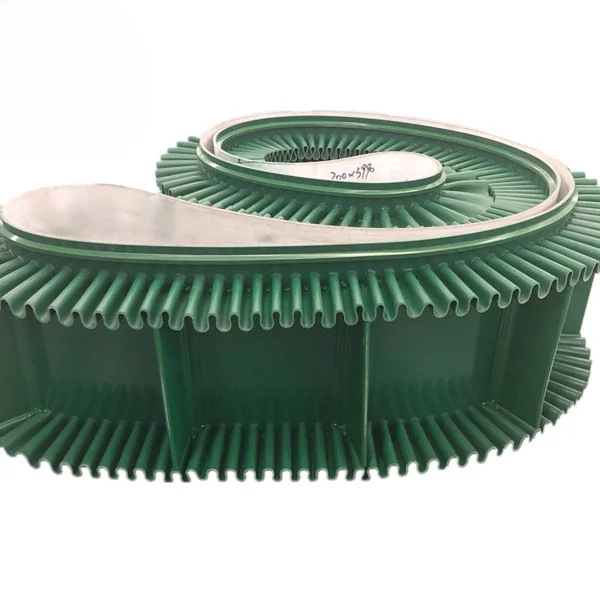 4mm grünes PVC-Förderband mit Seitenwand und Klampe