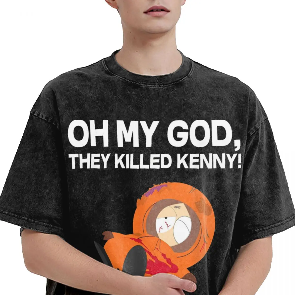 Southpark Oh My God They Killed Kenny! Shirts Streetwear Men Women Vintage Washed T-Shirt Oversize Streetwear