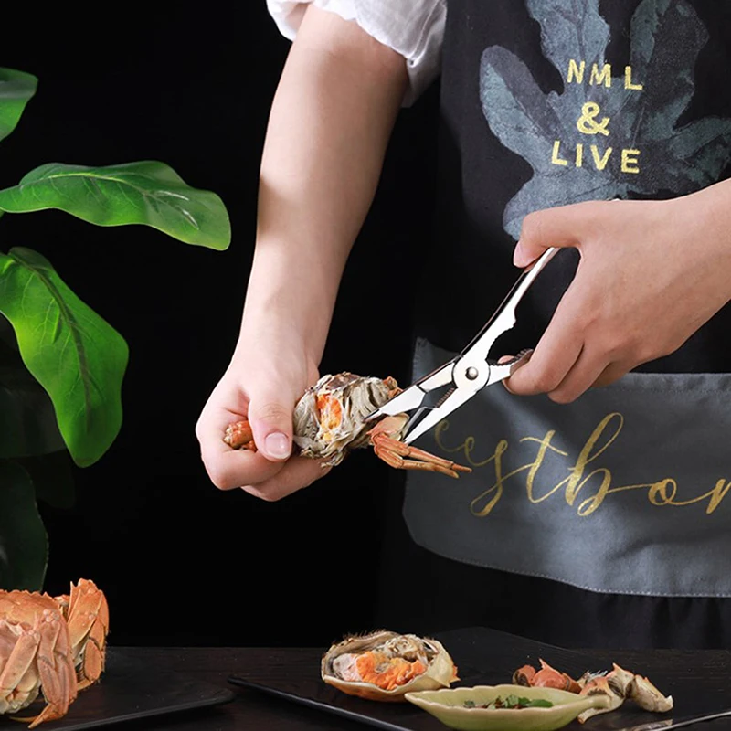 C Picking Crab Meat Is Easy Seafood Tool Set Crab Crackers Picks Spoons Set Stainless Steel Pliers Lobster Clamp Pliers Clip