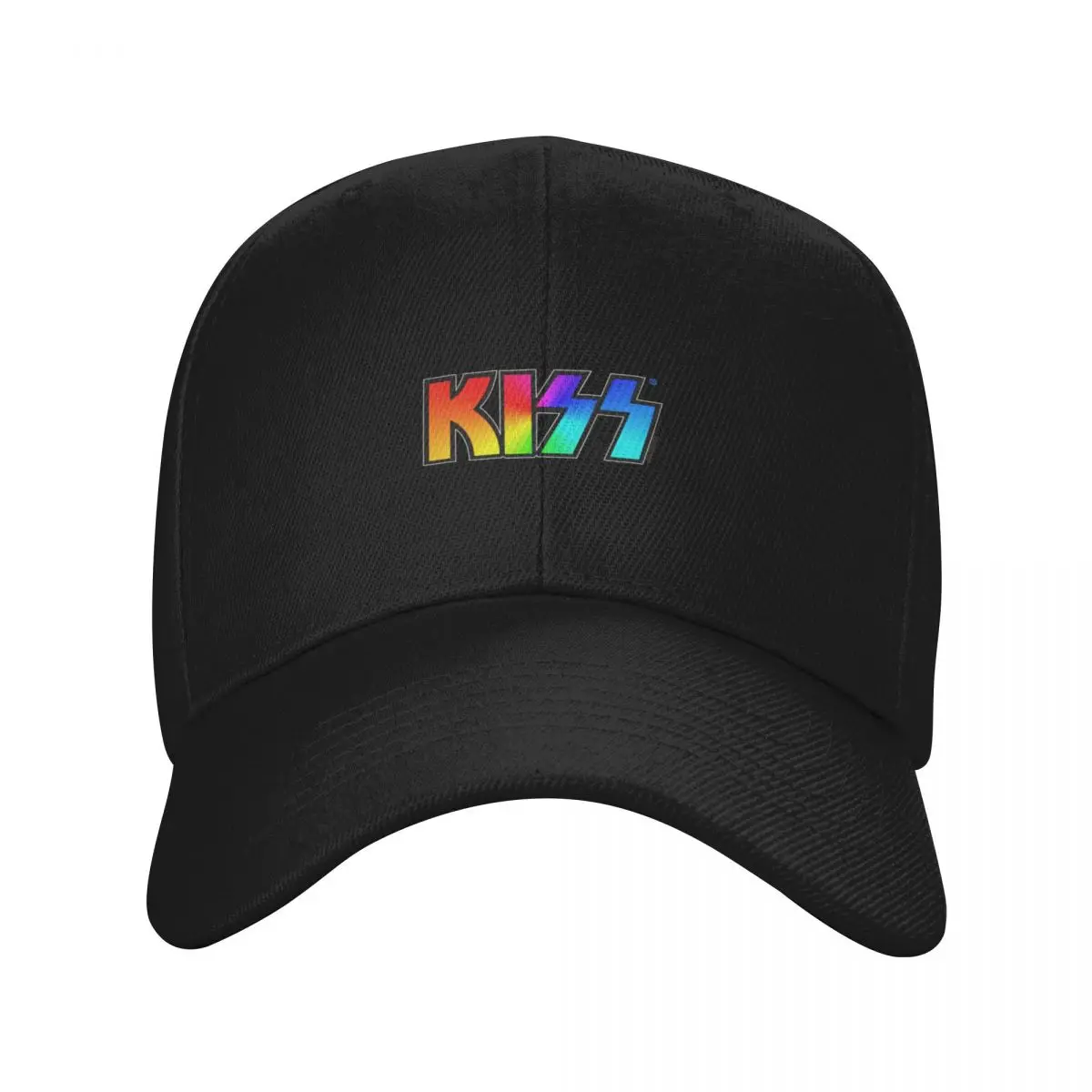 Rainbow Kiss Logo On Black Classic T-Shirt Baseball Cap Fishing cap Icon Custom Cap Mens Tennis Women's