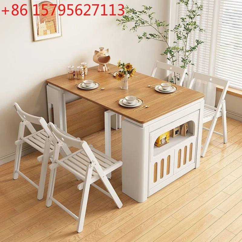 

Складной обеденный стол Боковой шкаф Бытовой ресторан Многофункциональный выдвижной обеденный стол и комбинация стульев
