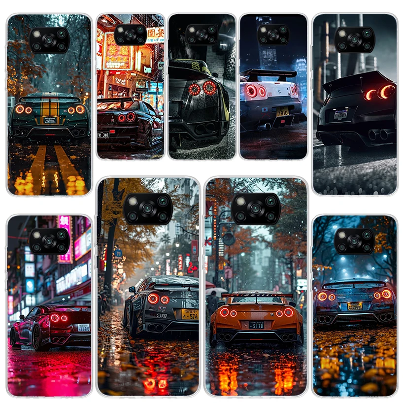 Japan JDM Sports Car GTR Soft Silicone Phone Case For Xiaomi Poco X3 NFC X4 GT X5 M3 M2 M4 Pro M5S F3 F2 F1 Mi Note 10 Lite Cove