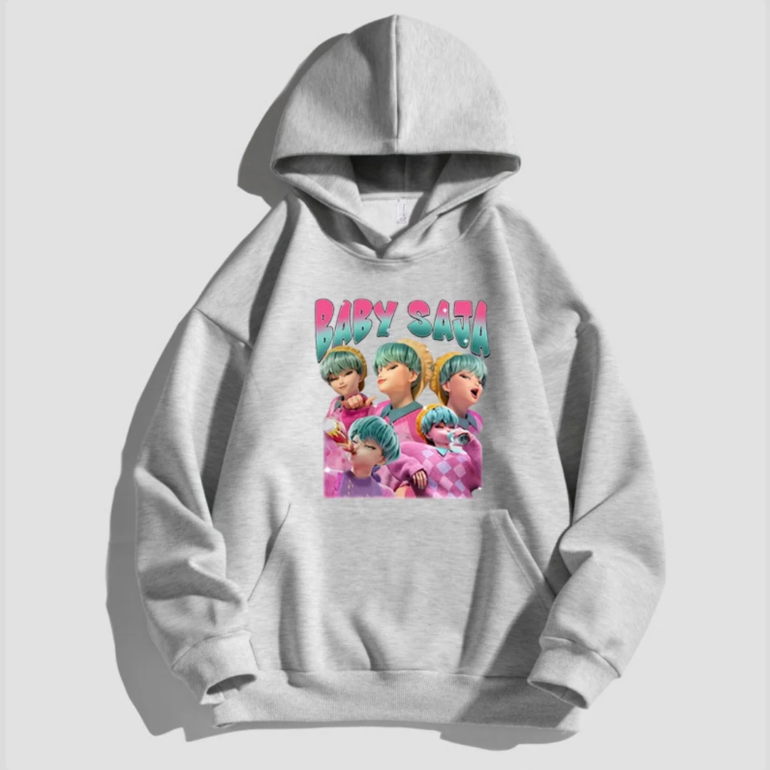 

Kpop детская толстовка с капюшоном с мультяшным принтом, повседневный уличный стиль, аниме, идол, комбинированный топ с длинными рукавами и принтом