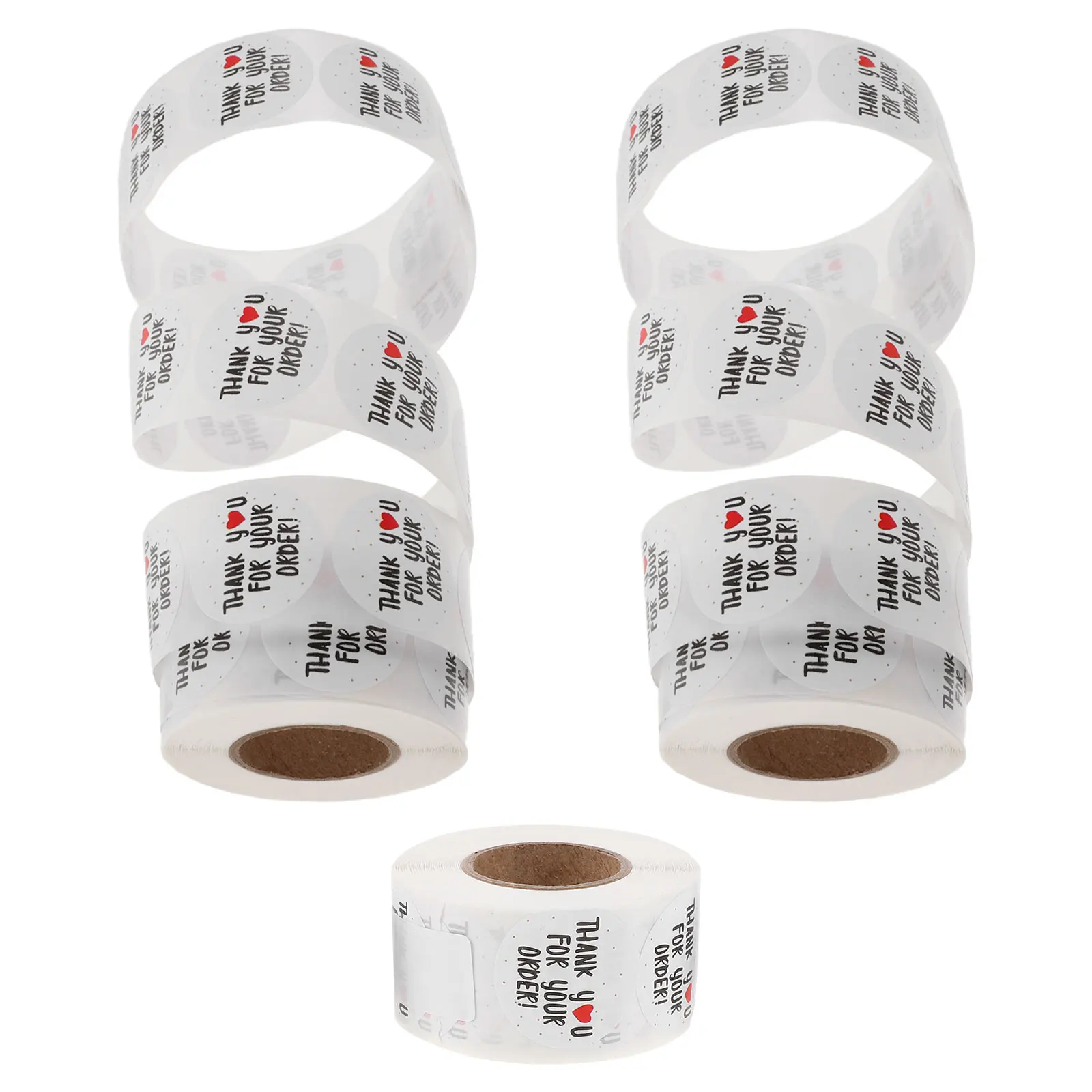 

3pcs 3 Rolls Round Thank You Stickers Adhesive Labels Sealing Envelopes Packaging Boxes Present Wrapping Small Business Party