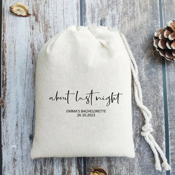 

Custom 5Pcs 5.1*7.1inch about Last Night Hangover Recovery Kit Bachelorette Party Drawstring Bag Gifts Bride Unique Souvenirs