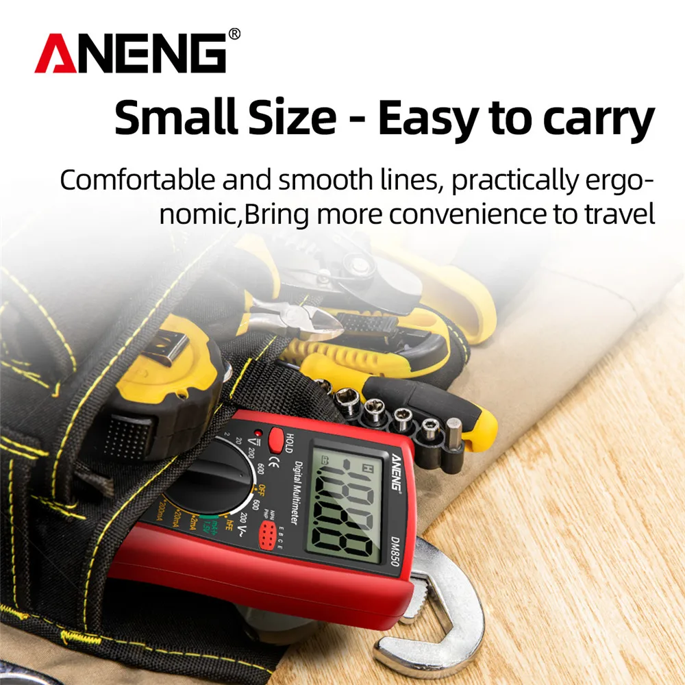 ANENG DM850 Digital Multimeter 1999 Counts AC/DC Voltage Tester Voltmeter Ammeter Resistance Hz Triode Portable Electrician Tool