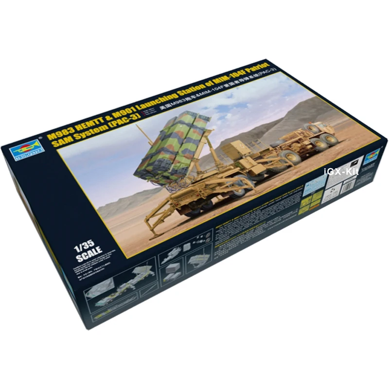 

Trumpeter 01037 1/35 US M983 HEMTT M901 Launching Station Of MIM-104F Patriot SAM System Toy Plastic Assembly Building Model Kit