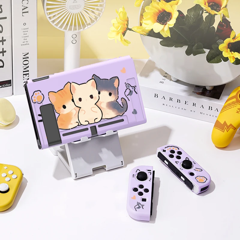Three Little Cats  Protective Case for Switch Oled, Soft TPU Slim Cover for Nintendo Switch Console,NS Game Accessorie