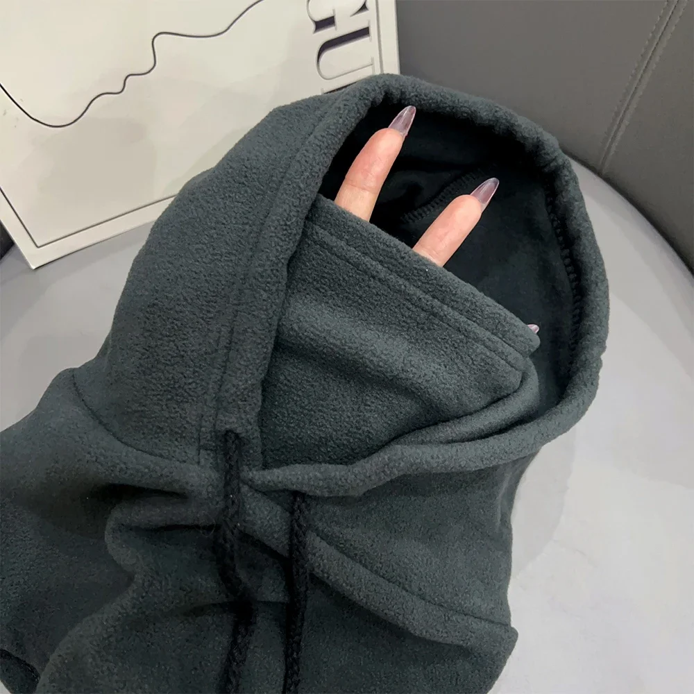 Men Women Winter Thermal Fleece Hat Hooded Outdoor Windproof Cold Warm Skiing Sport Neck Warmer Cycling Face Mask Masked Caps