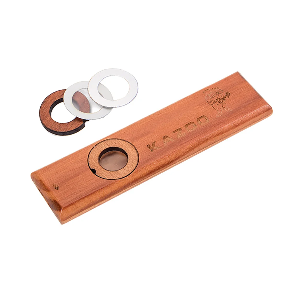 كازو خشبي بني فاتح تصميم كلاسيكي سطح أملس سهل العزف على الآلات الموسيقية للأطفال متوافق مع القيثارة الجيتار