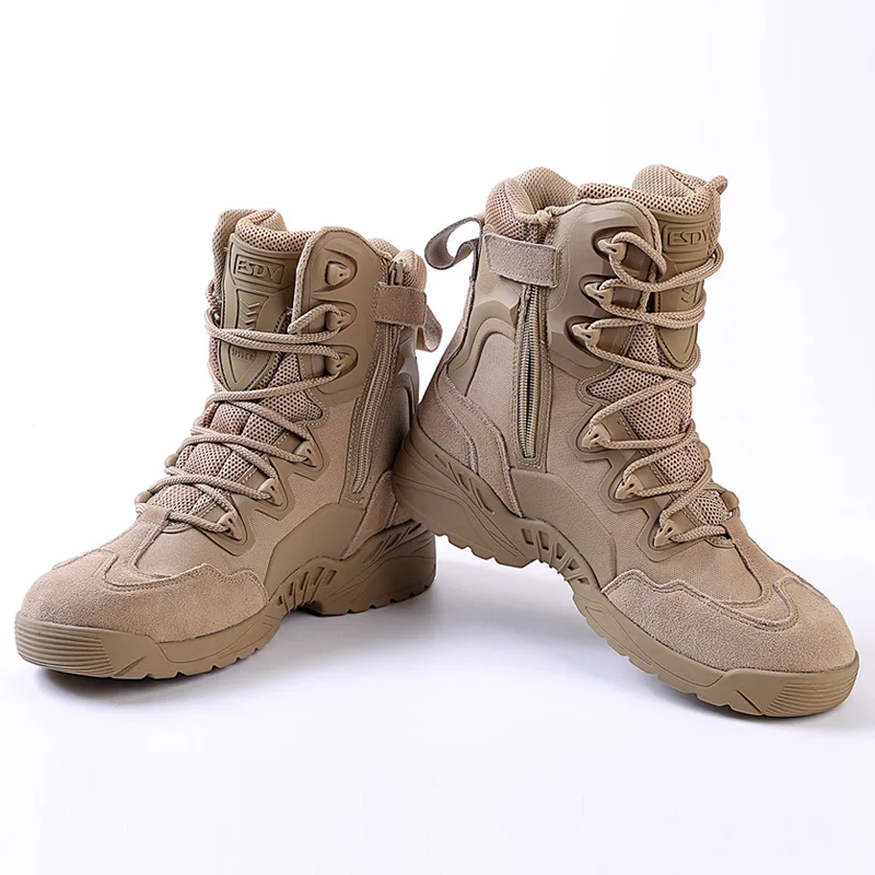 Quality Men's Super Anti-Slip Mountaineering High Top Boots Wear Resistant Breathable CS Games Combat Training Tethered Boots