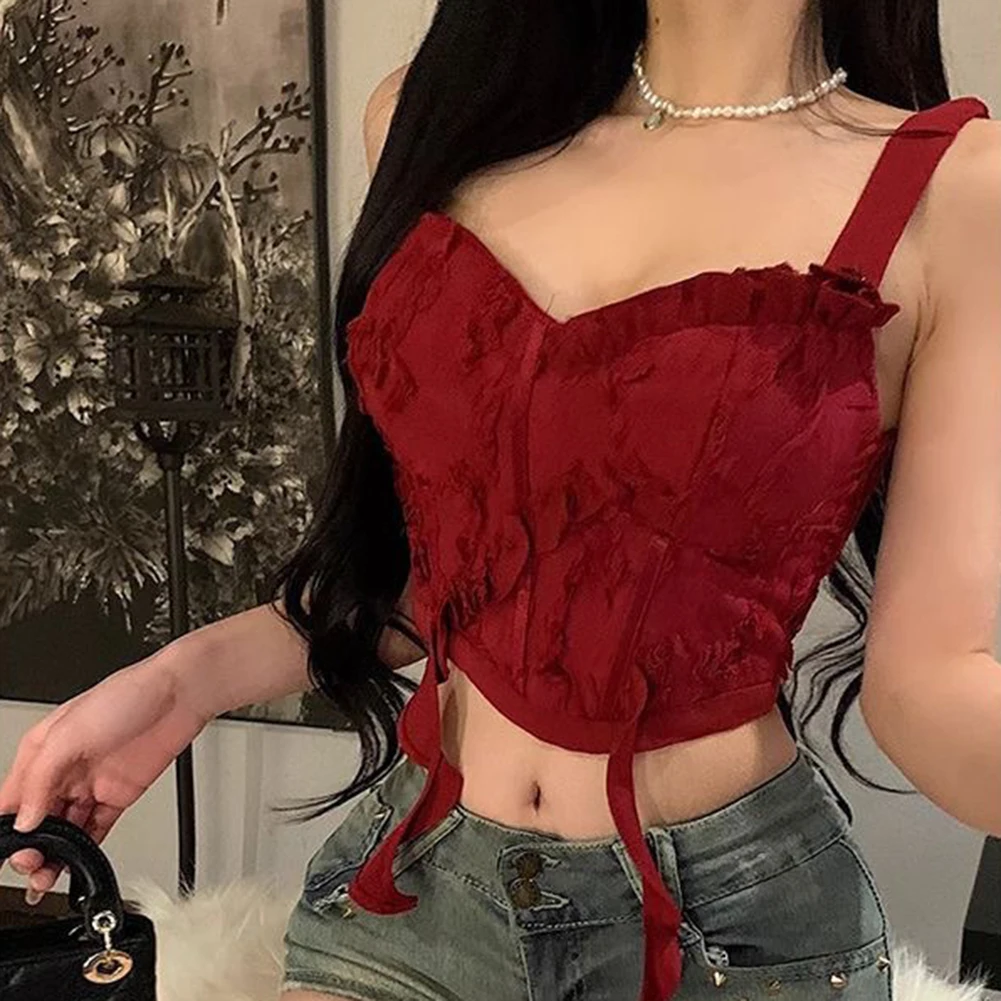 

Bustier Vacation Lace Top Summer Sleeveless Top Comfortable Vest Fashionable Casual Wear Lightweight Summer Outfit