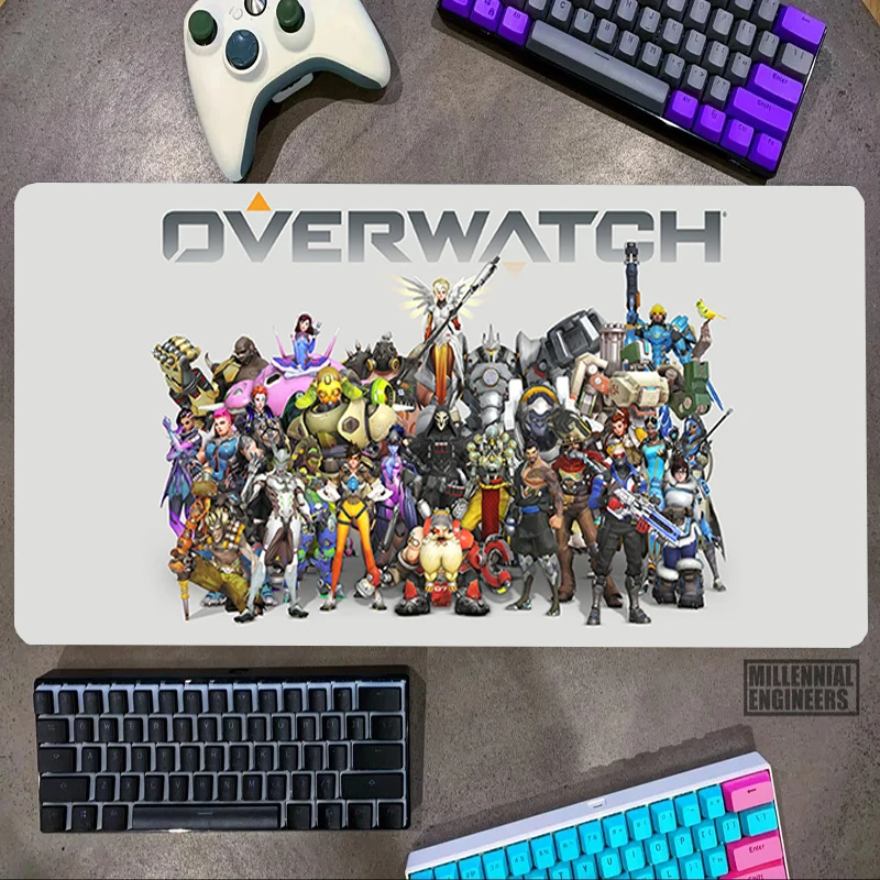 

O-Overwatch Game Mouse Pad Gaming Mats Keyboard Desk Mat Premium Mousepad Office Accessories Big Mousepepad Gamer Extended Large