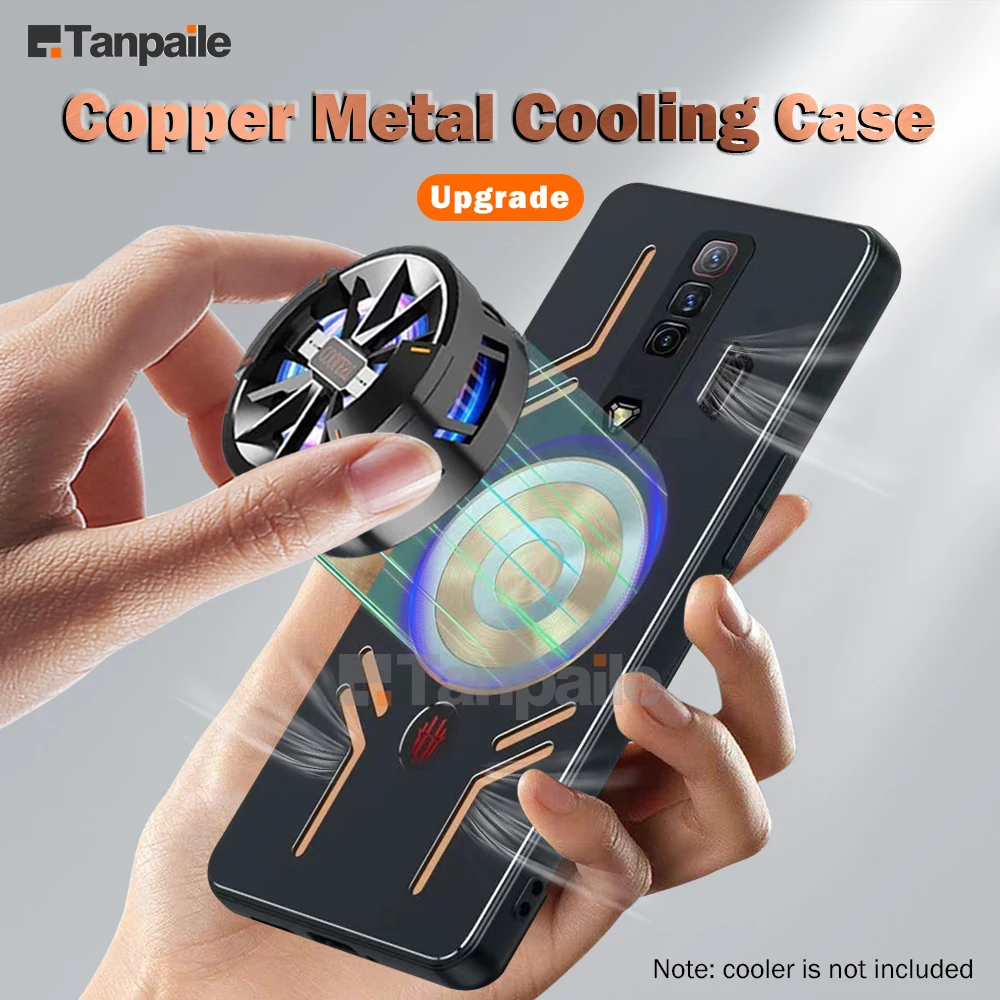 Magnetic Cooling Phone Case For ZTE nubia Red Magic 7 7S Pro Shockproof Copper Heat Dissipation Metal Back Cover