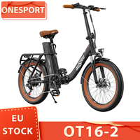 ONESPORT OT16-2 Electric Bike 20*3.0 inch Tires 250W High-speed Motor E-Bike 48V 15Ah Battery Bike 25km/h Max Speed Disc Brakes