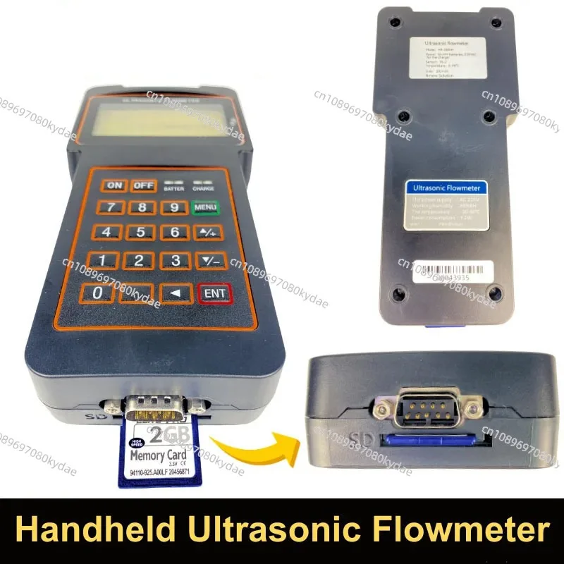 Ultrasonic Flowmeter Handheld External Clip on External Attachment Wall Mounted Split Type Liquid Water Pipeline Portable