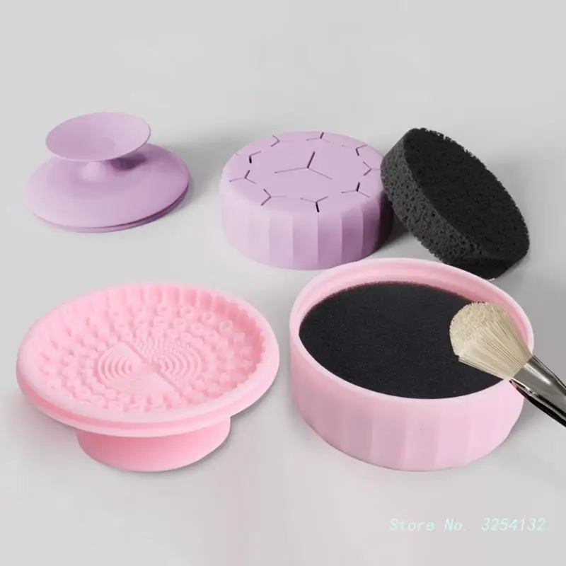 Makeup Brushes Cleaner with Color Removal Sponge Brush Cleaning Mat Easy to Clean Blenders Brushes Removes Shadow Color