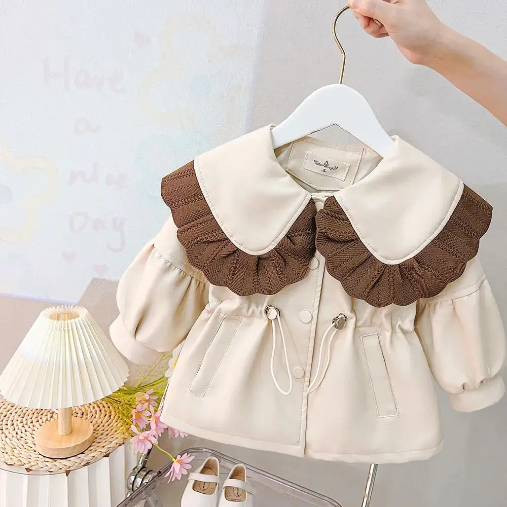 Winter baby girl PU jacket new children\'s cotton clip sweet and fashionable windbreaker Coat princess leather jacket