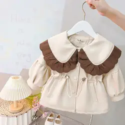 Winter baby girl PU jacket new children's cotton clip sweet and fashionable windbreaker Coat princess leather jacket